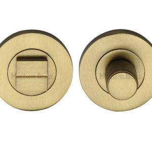 Heritage Brass Round Knurled Turn & Release (53mm Diameter), Satin Brass