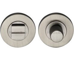 Heritage Brass Round Knurled Turn & Release (53mm Diameter), Satin Nickel
