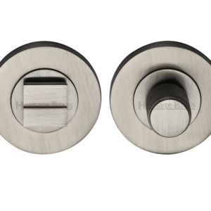 Heritage Brass Round Knurled Turn & Release (53mm Diameter), Satin Nickel