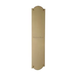 Heritage Brass Shaped Fingerplate (305mm x 77mm), Polished Brass Finish