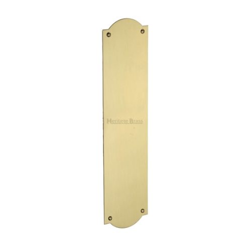 Heritage Brass Shaped Fingerplate (305mm x 77mm), Satin Brass Finish