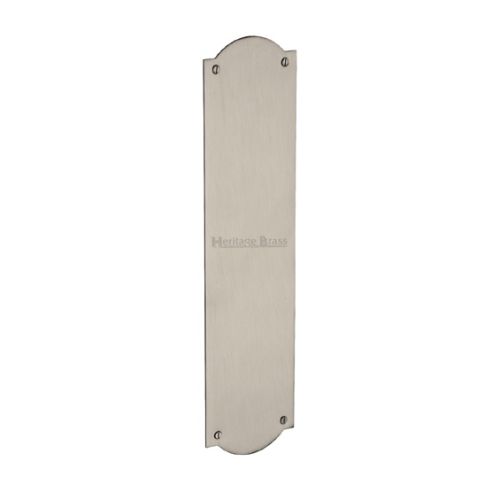 Heritage Brass Shaped Fingerplate (305mm x 77mm), Satin Nickel Finish
