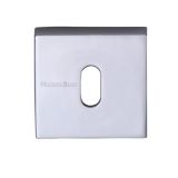 Heritage Brass Standard Square Key Escutcheon, Polished Chrome