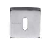 Heritage Brass Standard Square Key Escutcheon, Satin Chrome