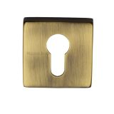 Heritage Brass Euro Profile Square Key Escutcheon, Antique Brass