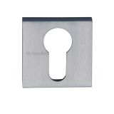 Heritage Brass Euro Profile Square Key Escutcheon, Satin Chrome