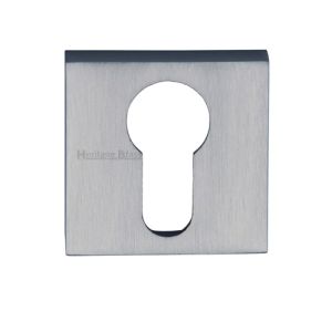 Heritage Brass Euro Profile Square Key Escutcheon, Satin Chrome