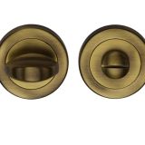 Heritage Brass Round 53mm Diameter Turn & Release, Antique Brass Finish