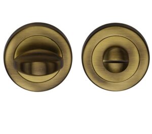 Heritage Brass Round 53mm Diameter Turn & Release, Antique Brass Finish -