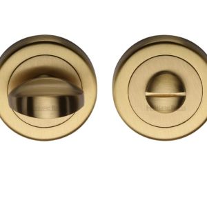 Heritage Brass Round 53mm Diameter Turn & Release, Satin Brass Finish