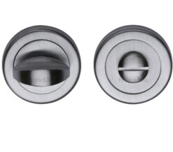 Heritage Brass Round 53mm Diameter Turn & Release, Satin Chrome Finish