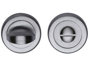 Heritage Brass Round 53mm Diameter Turn & Release, Satin Chrome Finish -