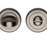 Heritage Brass Round 53mm Diameter Turn & Release, Satin Nickel Finish