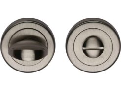 Heritage Brass Round 53mm Diameter Turn & Release, Satin Nickel Finish