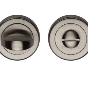 Heritage Brass Round 53mm Diameter Turn & Release, Satin Nickel Finish