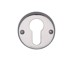 Heritage Brass Euro Profile Key Escutcheon, Polished Chrome -