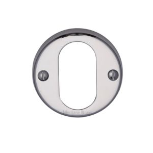 Heritage Brass Oval Profile Key Escutcheon, Polished Chrome