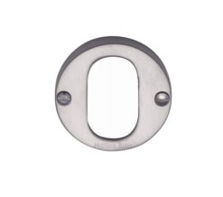 Heritage Brass Oval Profile Key Escutcheon, Satin Chrome -