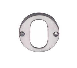 Heritage Brass Oval Profile Key Escutcheon, Satin Chrome -