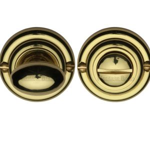 Heritage Brass Round 45mm Diameter Turn & Release, Polished Brass