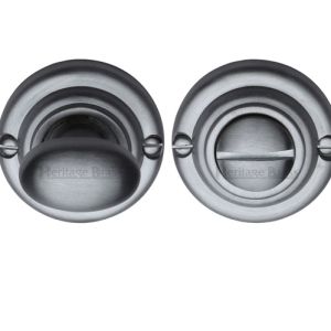 Heritage Brass Round 45mm Diameter Turn & Release, Satin Chrome