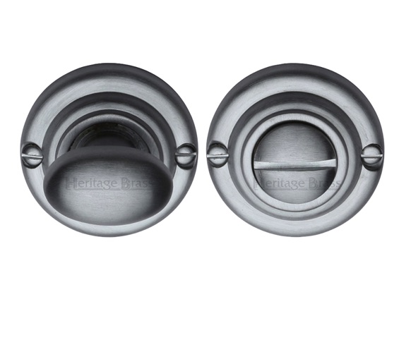 Heritage Brass Round 45mm Diameter Turn & Release, Satin Chrome