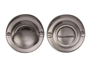 Heritage Brass Round 45mm Diameter Turn & Release, Satin Nickel