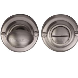 Heritage Brass Round 45mm Diameter Turn & Release, Satin Nickel