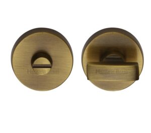 Heritage Brass Round 35mm Diameter Turn & Release, Antique Brass