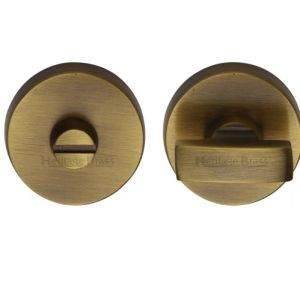Heritage Brass Round 35mm Diameter Turn & Release, Antique Brass –