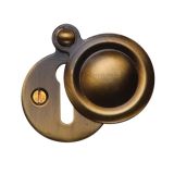 Heritage Brass Standard Round Covered Key Escutcheon, Antique Brass