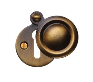 Heritage Brass Standard Round Covered Key Escutcheon, Antique Brass -