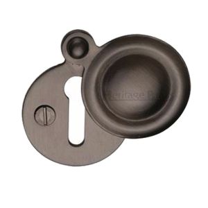 Heritage Brass Standard Round Covered Key Escutcheon, Matt Bronze
