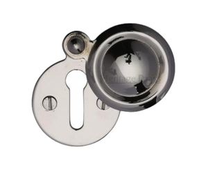 Heritage Brass Standard Round Covered Key Escutcheon, Polished Nickel -