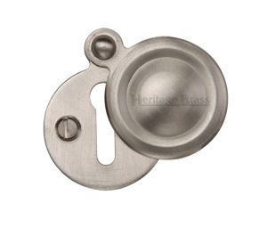 Heritage Brass Standard Round Covered Key Escutcheon, Satin Nickel -