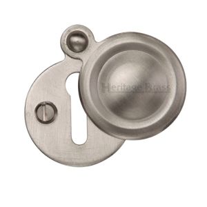 Heritage Brass Standard Round Covered Key Escutcheon, Satin Nickel