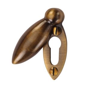 Heritage Brass Covered Oval Standard Key Escutcheon, Antique Brass