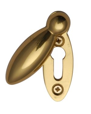 Heritage Brass Covered Oval Standard Key Escutcheon, Polished Brass