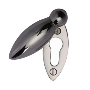 Heritage Brass Covered Oval Standard Key Escutcheon, Polished Nickel