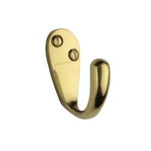 Heritage Brass Single Robe Hook (43mm Projection), Polished Brass