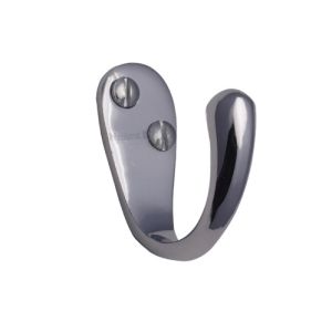 Heritage Brass Single Robe Hook (43mm Projection), Polished Chrome