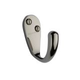 Heritage Brass Single Robe Hook (43mm Projection), Polished Nickel