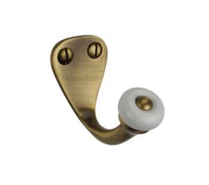 Heritage Brass Single Robe Hook (45mm Height), Antique Brass