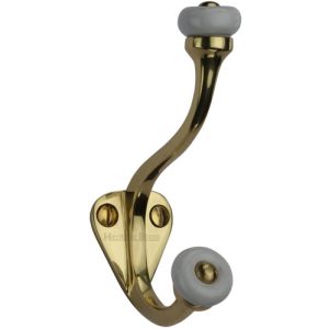 Heritage Brass Large Hat & Coat Hook (93mm Height), Polished Brass