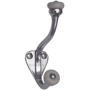 Heritage Brass Large Hat & Coat Hook (93mm Height), Polished Chrome