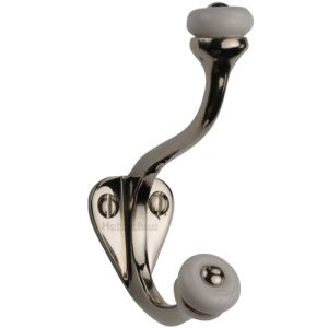 Heritage Brass Large Hat & Coat Hook (93mm Height), Polished Nickel