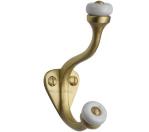 Heritage Brass Large Hat & Coat Hook (93mm Height), Satin Brass