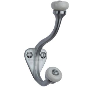 Heritage Brass Large Hat & Coat Hook (93mm Height), Satin Chrome