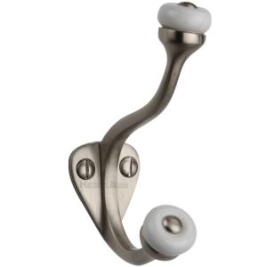 Heritage Brass Large Hat & Coat Hook (93mm Height), Satin Nickel