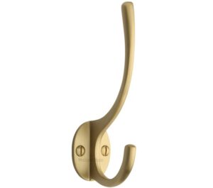 Heritage Brass Hat & Coat Hook (130mm Height), Satin Brass